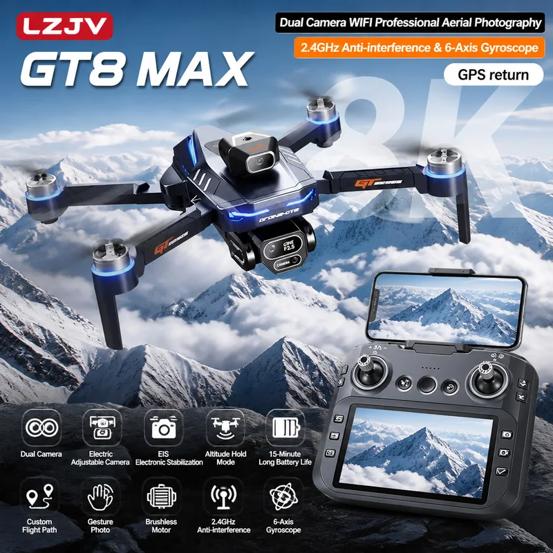 Dron Plegable GT8 Max 8K HD Pr - Drone Gps Module reseña y precio