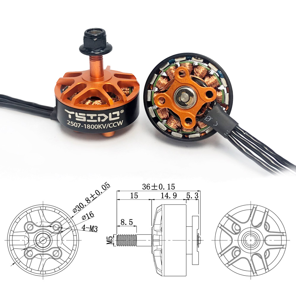 YSIDO 2507 1800KV 3-6S Motor s - Drone Flight Controller reseña y precio